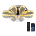 DecorBites™ Crystal Ceiling Fan: LED Remote Control Chandelier for Bedroom & Living Room