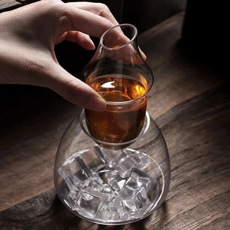 DecorBites™ Glass Wine Pot Transparent Sake Ice Jug Decanter Whiskey Dispenser