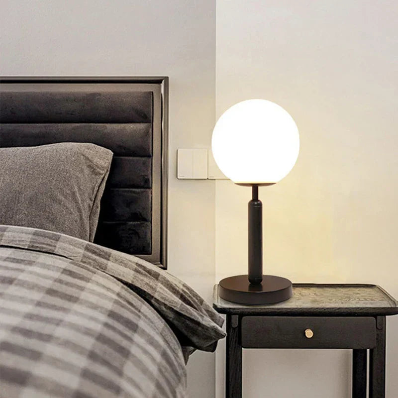 DecorBites™ LED Glass Ball Brass Table Lamp for Luxury Home Decor Bedrooms & Offices