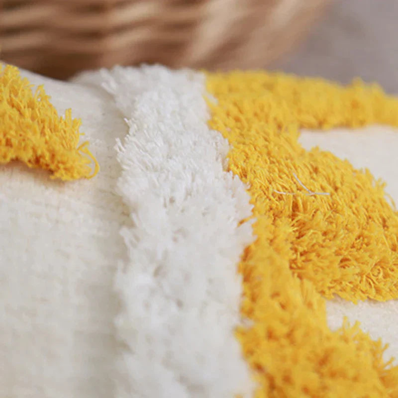 DecorBites™ Boho Chenille Tufted Pillow Case with Tassels for Home Fall Decor