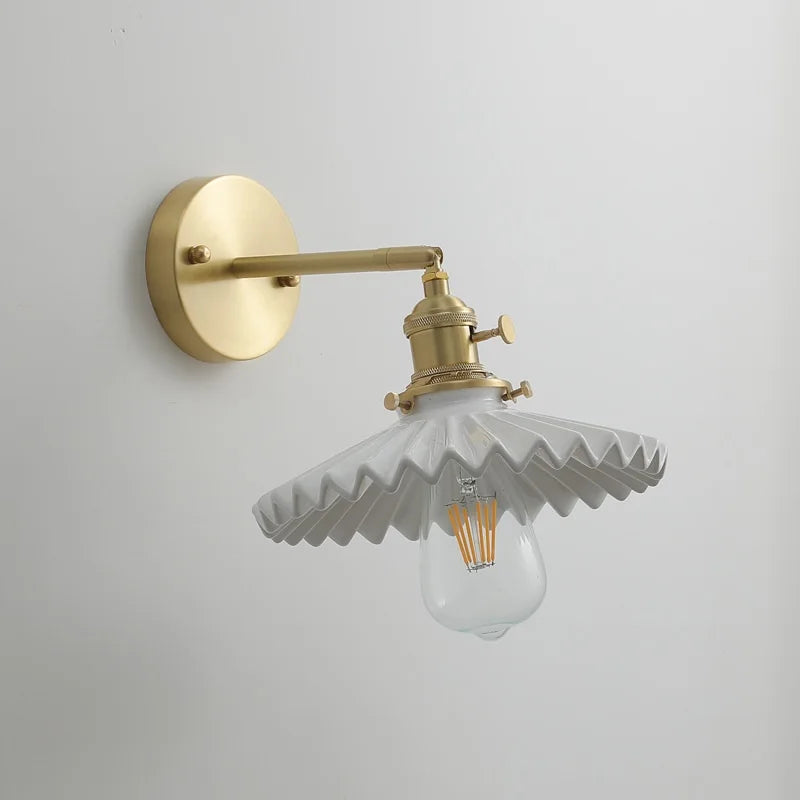 DecorBites™ Ceramic LED Wall Lamp Pull Chain Bedroom Bathroom Mirror Light