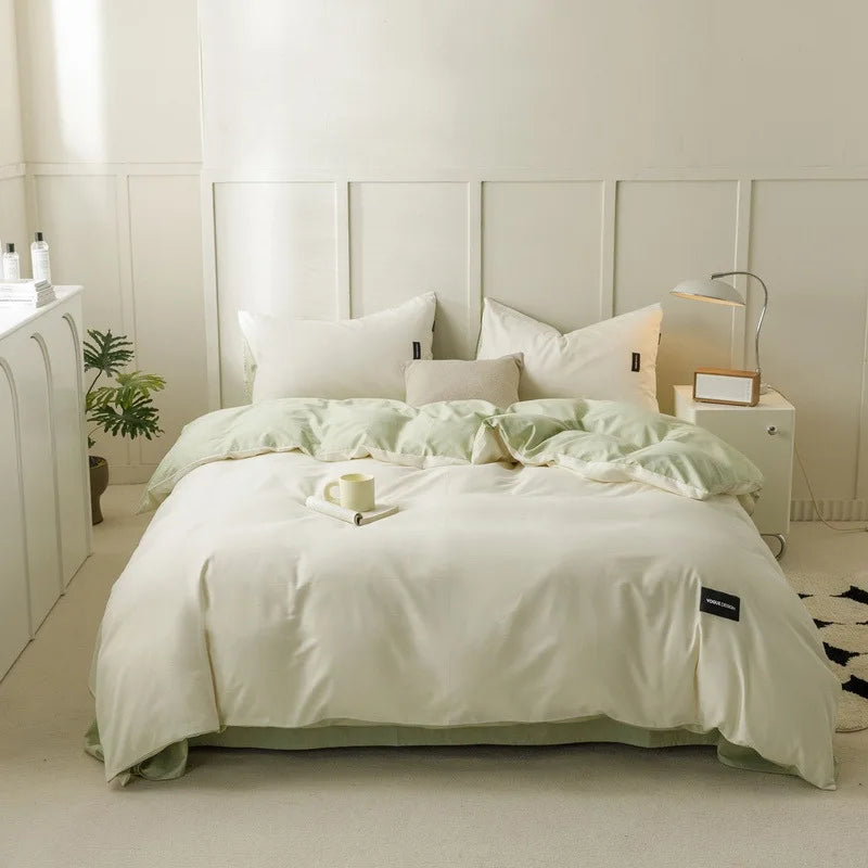 DecorBites™ Cotton Bedding Set Super Soft Comforter All Season Home Textile