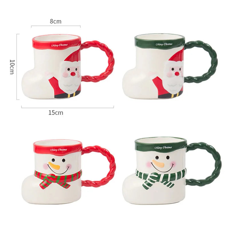 DecorBites™ Lovely Christmas Socks Ceramic Mug Santa Coffee Cup Xmas Gift