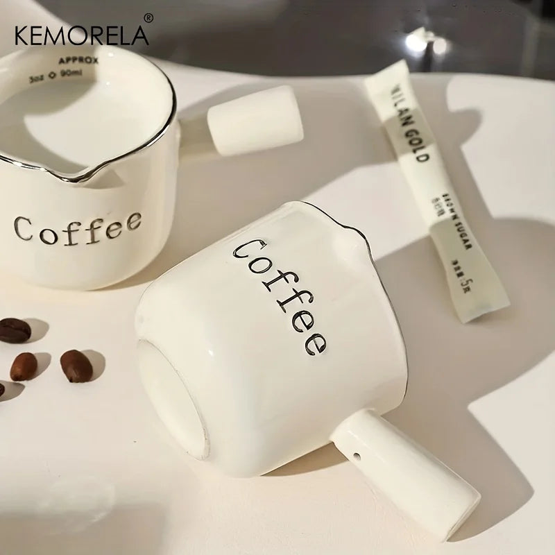 DecorBites™ Ceramic Measuring Cups Set | Precise Kitchen Tools for Espresso and Milk Extraction