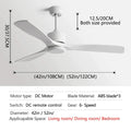 DecorBites™ Black Industrial Ceiling Fan 52Inch DC Powerful Airflow Living Room Office Commercial