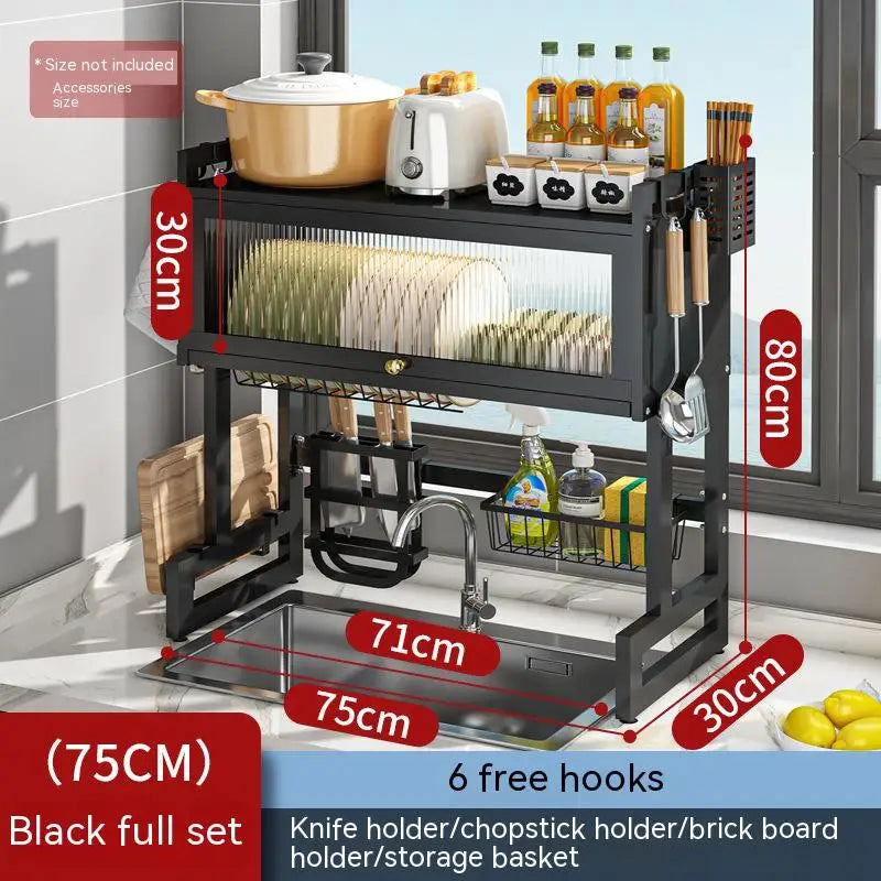 DecorBites™ Kitchen Cabinet Organizer Shelf for Sink Seasoning Tableware Storage