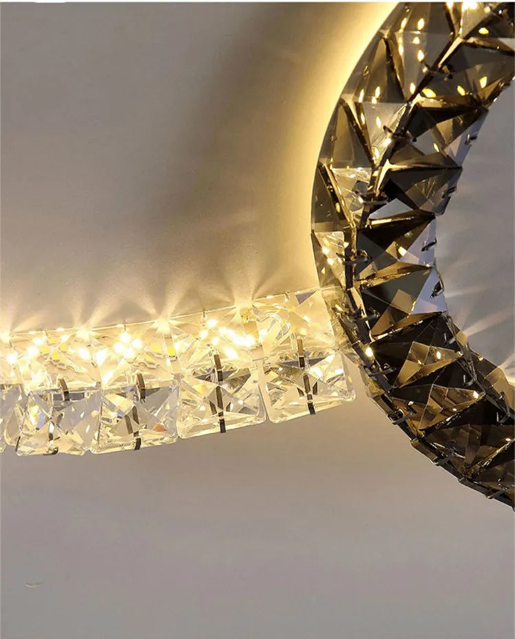 DecorBites™ Crystal Ceiling Lights LED Chandelier for Living Room Bedroom