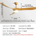 DecorBites™ 70" Black Retro Fan Light with Solid Wood Blade, LED, DC Remote Control