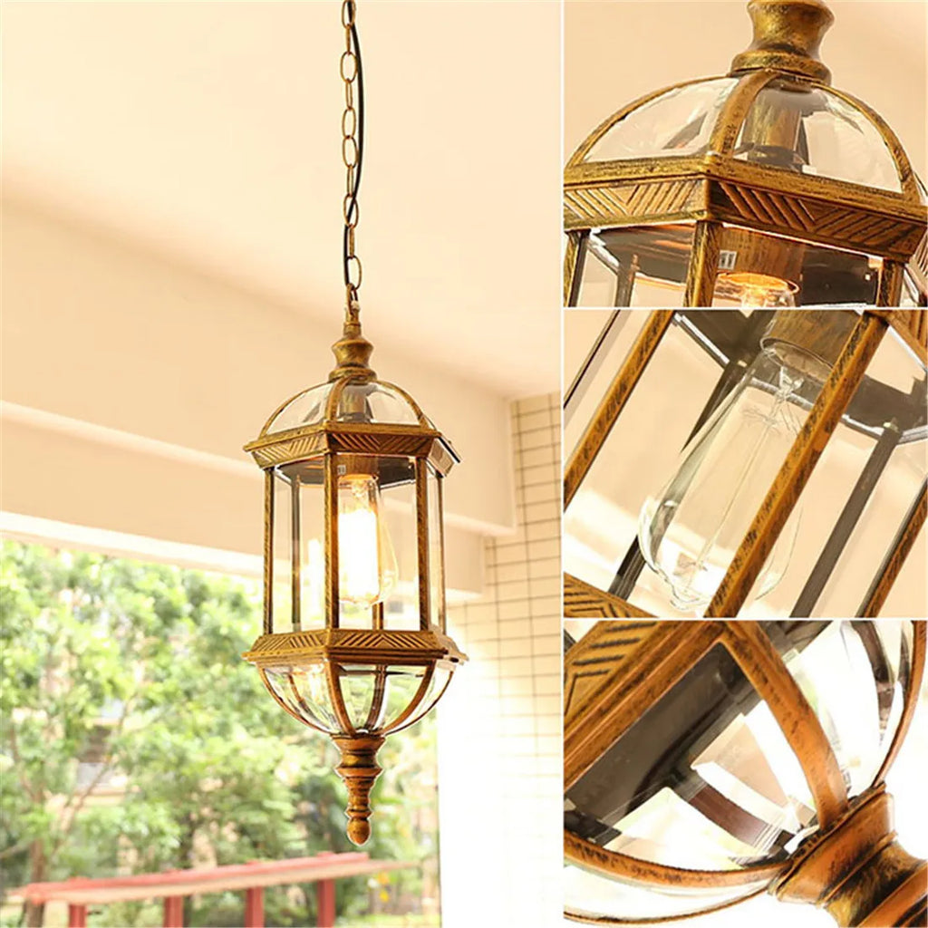DecorBites™ Black Outdoor Hanging LED Pendant Light for Balcony Walkway & Exterior Lighting