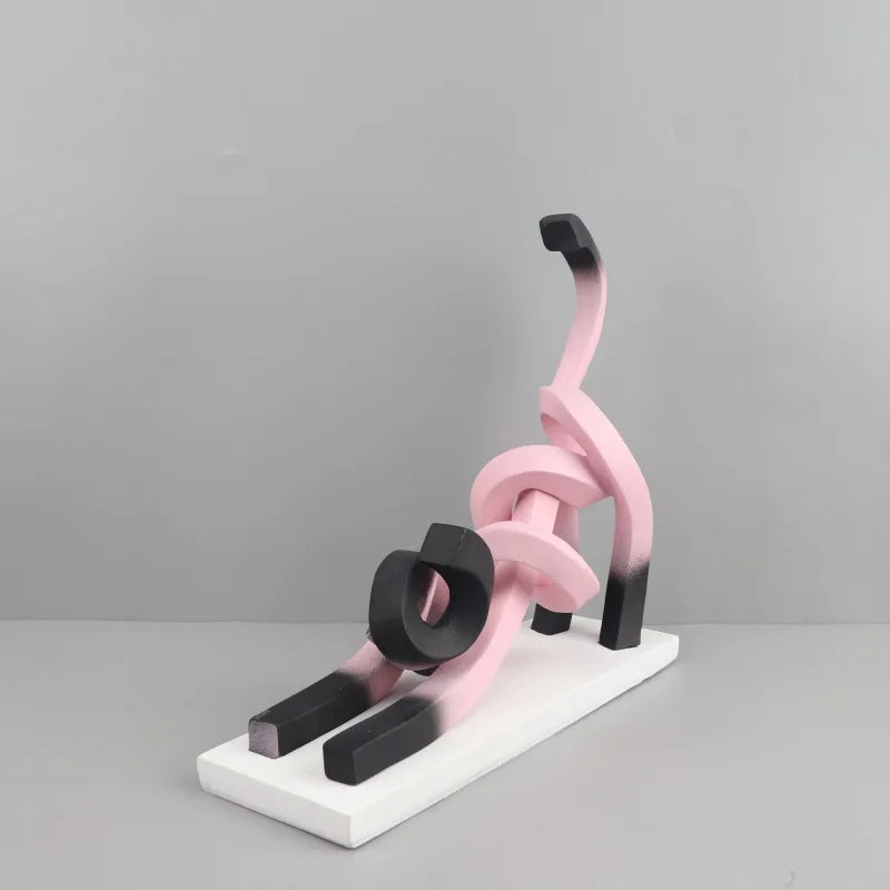 DecorBites™ Abstract Cat Sculpture: Resin Handicrafts for Children's Room Decor
