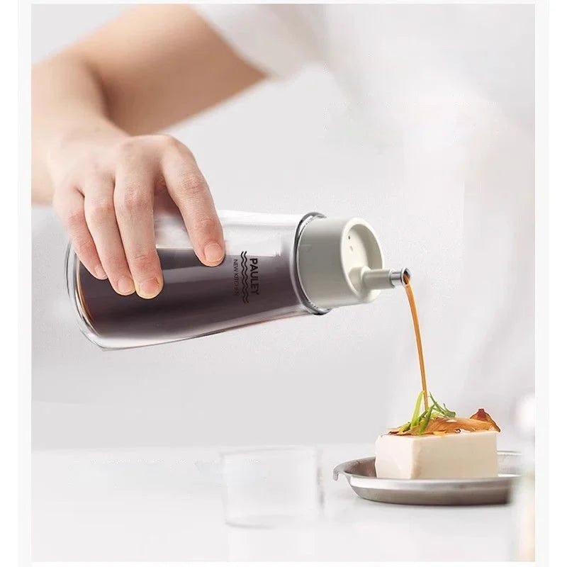 DecorBites™ Glass Seasoning Bottle Set for Cooking: Oil, Vinegar, Soy Sauce, Barbecue Spray