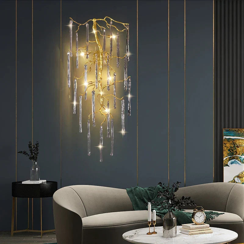 DecorBites™ Crystal Wall Lamp Living Room Bedroom Bedside Art Light