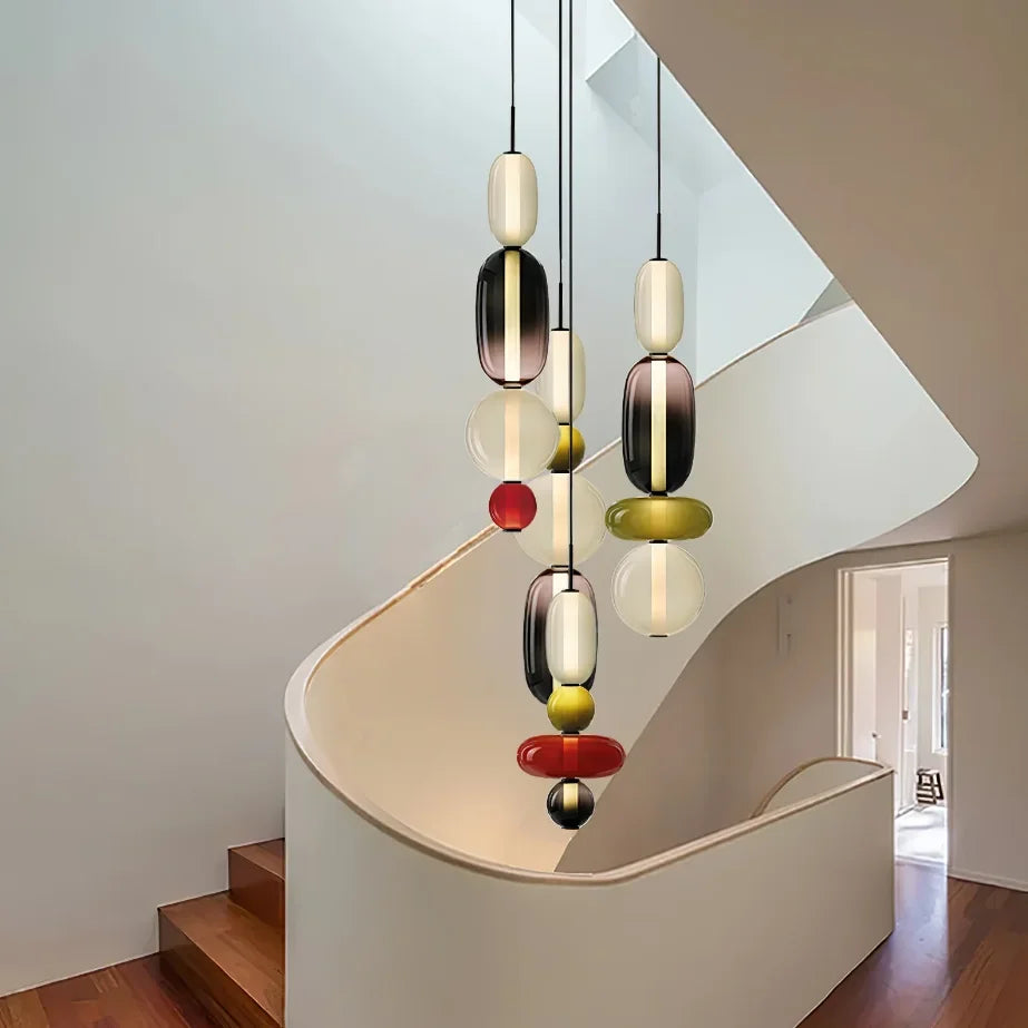 DecorBites™ Candy Glass Ceiling Hanging Chandelier for Loft Living Room