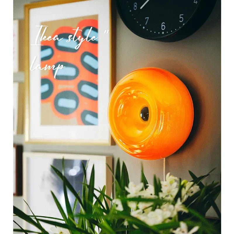 DecorBites™ Bauhaus Orange Glass Table Lamp