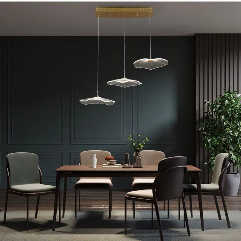 DecorBites™ Lotus Leaf LED Pendant Chandelier for Staircase & Living Room Beauty