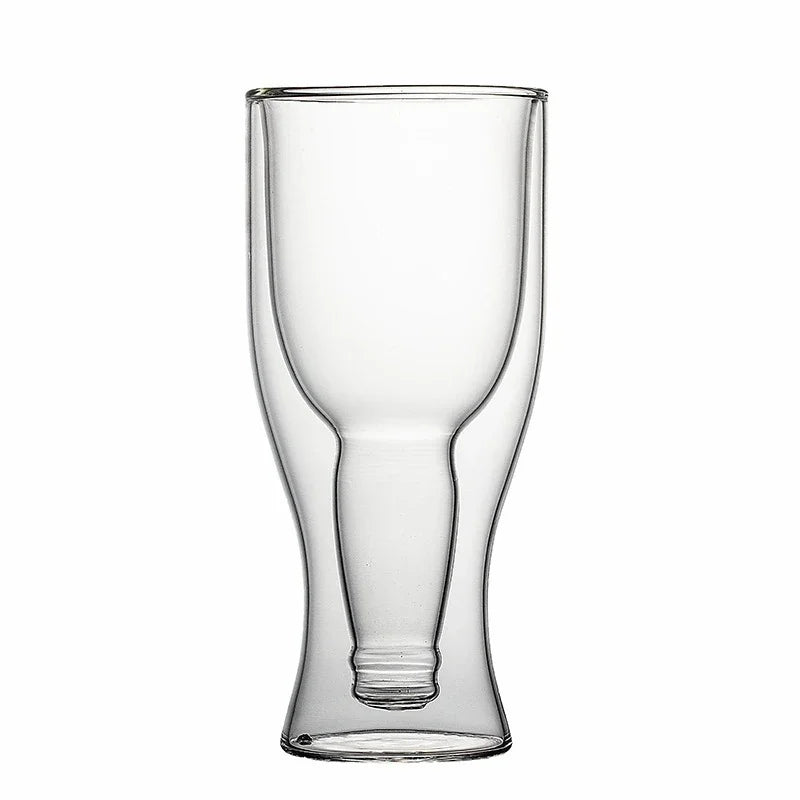 DecorBites™ Bottle Style Double Wall Mugs Beer Wine Glasses Whiskey Champagne Glass