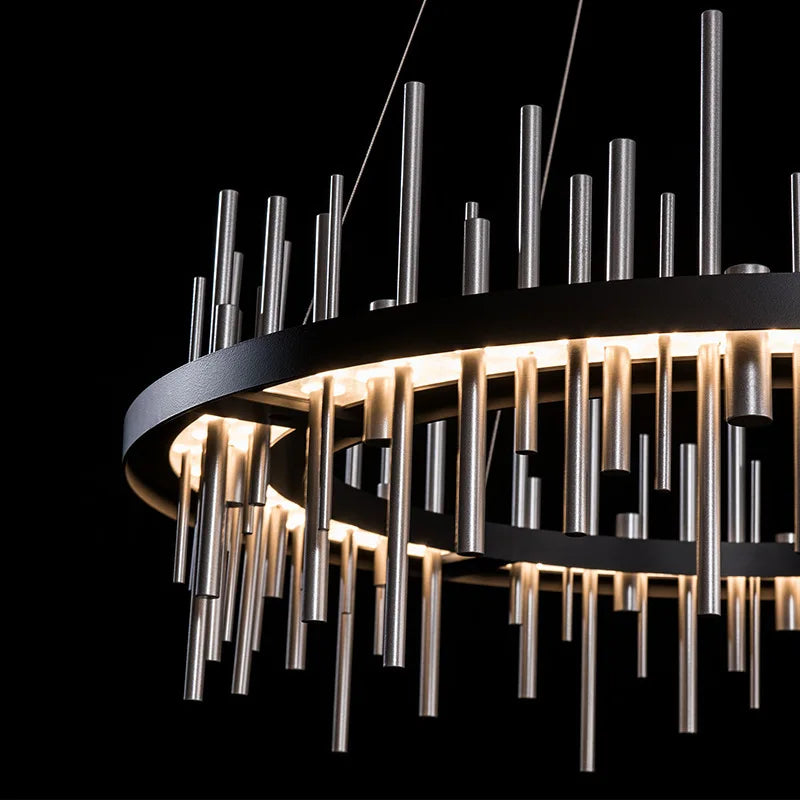 DecorBites™ LED Stainless Steel Pendant Light Chandelier for Home Decor in Foyer, Living Room, Bedroom, Restaurant