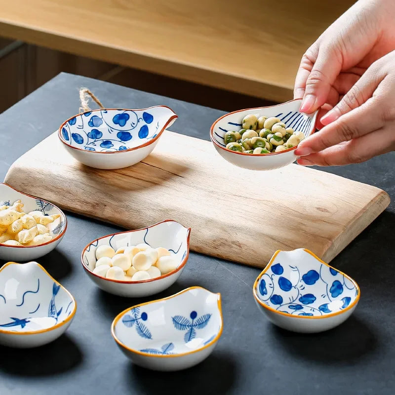 DecorBites™ Japanese Style Ceramic Sauce Plate Snack Dish Porcelain Tableware