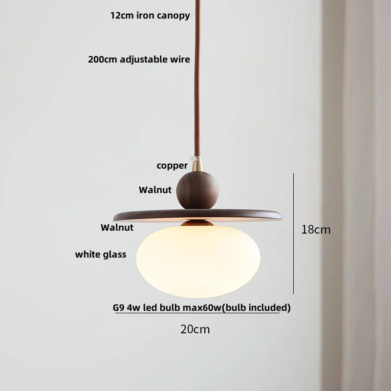 DecorBites™ Clear Glass LED Pendant Light Bar Dining Room Decor Hang Lamp Luminaire
