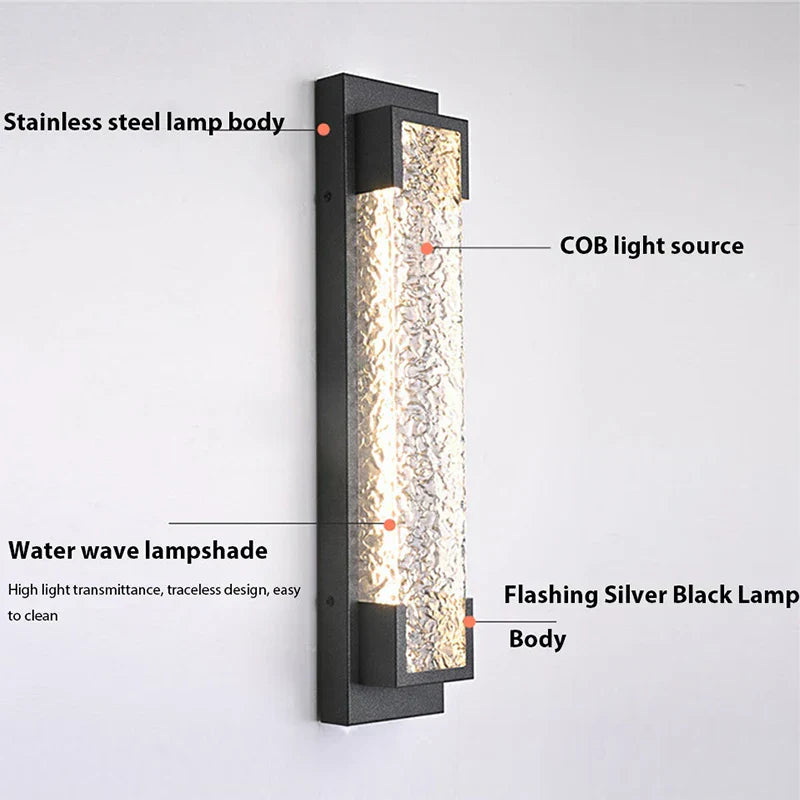 DecorBites™ Dimmable LED Stainless Steel Outdoor Wall Sconce for Villa Garage Garden Courtyard