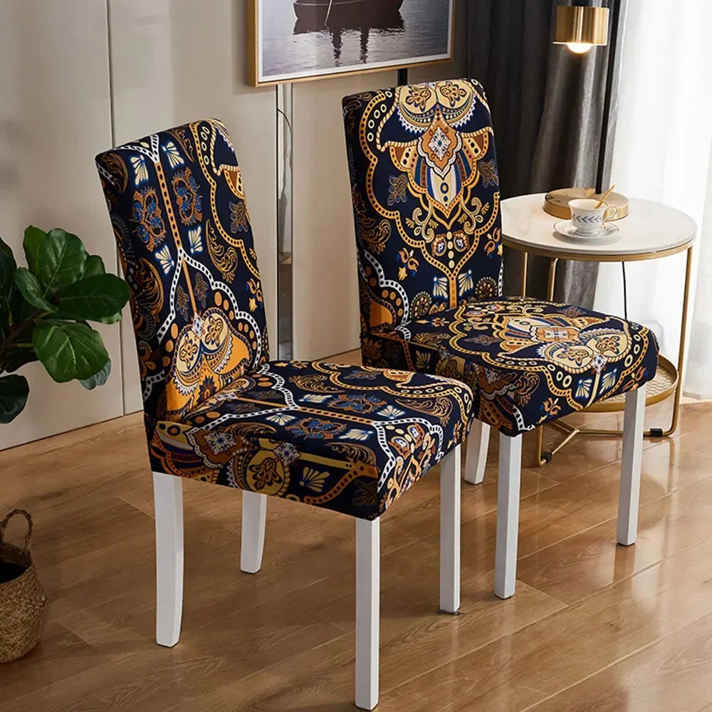 DecorBites™ Bohemian Mandala Stretch Chair Cover Slipcovers - Elastic Seat Case for Banquets