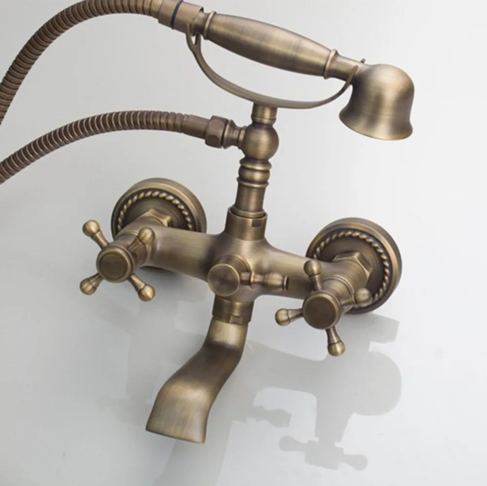 DecorBites™ Antique Bass Wall Mounted Shower Mixer Set