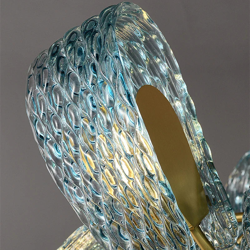 DecorBites™ Blue Glass LED Pendant Lamps: Modern Chandelier Lighting for Hallway, Bedroom, Living Room