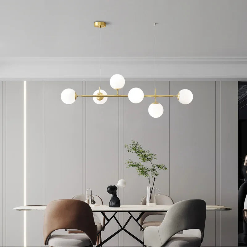 DecorBites™ Golden Glass Ball LED Pendant Light for Home Decor