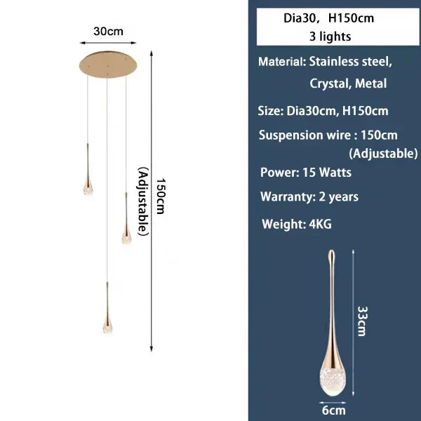 DecorBites™ Crystal Bubble Chandelier: Modern Duplex Living Room Villa Decoration Luminaire