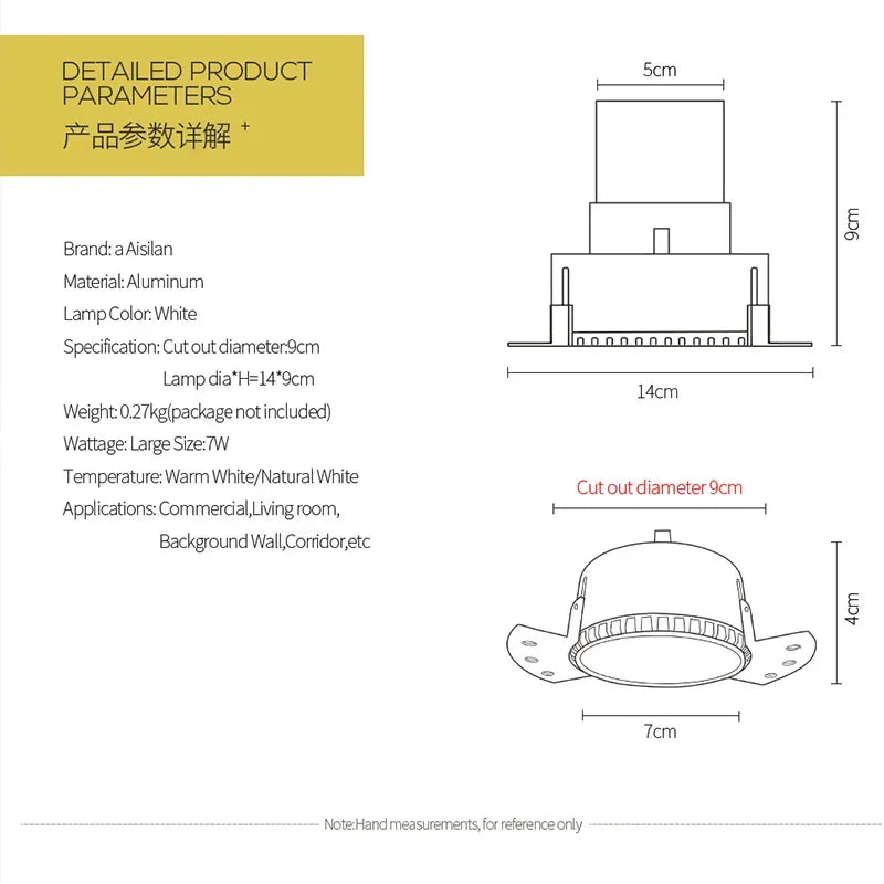 DecorBites™ LED Frameless Recessed Downlight for Living Room Bedroom