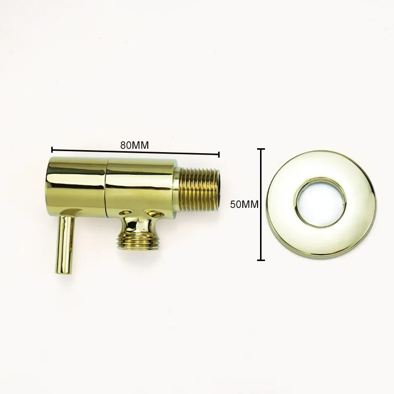 DecorBites™ Brass Triangle Valve Black Hot Cold Water Angle Faucet