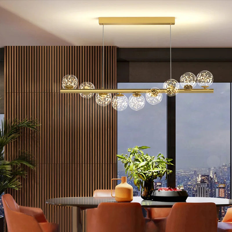 DecorBites™ Glass Ball G9 LED Ceiling Chandelier for Living Dining Kitchen Decor
