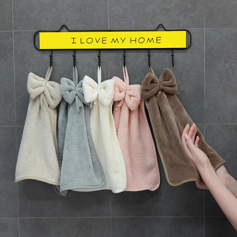 DecorBites™ Coral Velvet Soft Hand Towels Super Absorbent for Kitchen Bathroom Home Hair