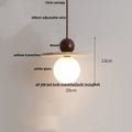 DecorBites™ LED Pendant Lamp with Wood Canopy & White Glass Chandelier - Yellow Travertine Kitchen Bedroom Lighting