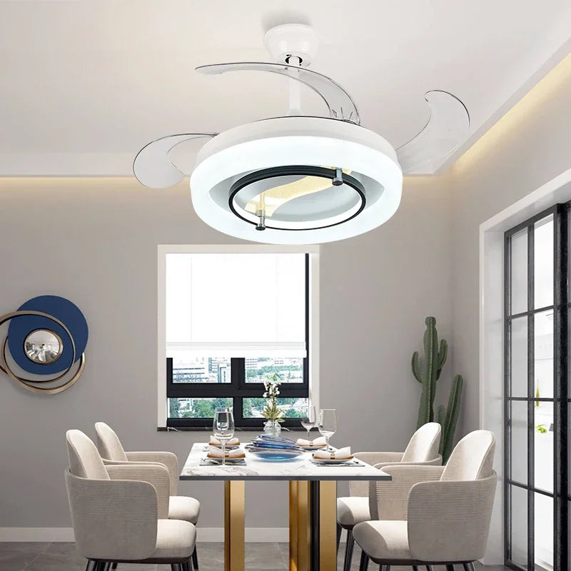 DecorBites™ 42" Bladeless Ceiling Fan Chandelier with Remote & Retractable Blades