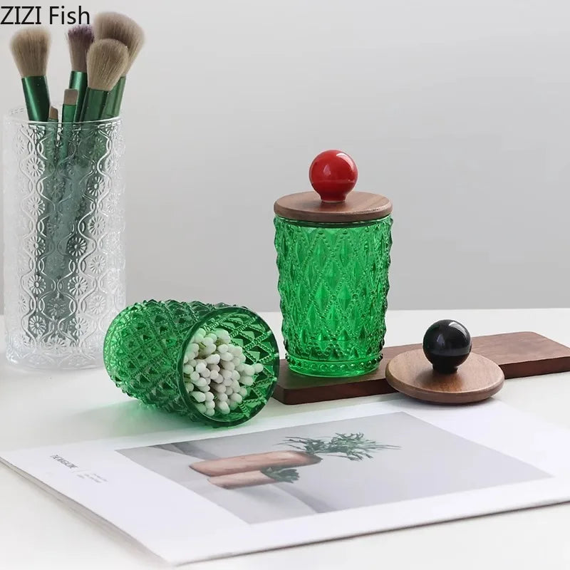 DecorBites™ Ceramic Ball Storage Jar with Walnut Lid for Jewelry and Accessories
