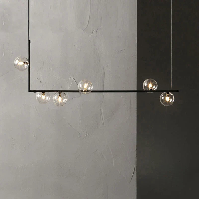 DecorBites™ Glass Black Chandelier Pendant Lamp Nordic Modern Living Room Light