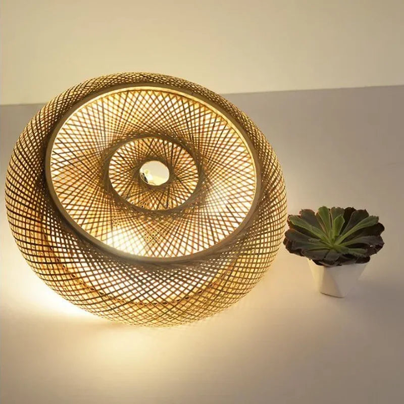 DecorBites™ Gloss Bamboo Art Rattan Ceiling Light Shade Chandelier Fixtures