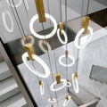 DecorBites™ LED Wood Stair Chandelier: Modern Nordic Living Room Ceiling Pendant Lights