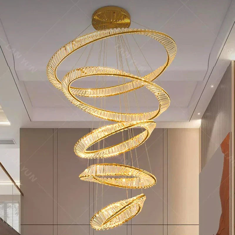 DecorBites™ Crystal Chandelier - Stair & Living Room Pendant Lights - Interior Lighting