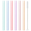 DecorBites™ 6-Piece Reusable Silicone Straws Set with Cleaning Brush - Eco-Friendly Party Accessories