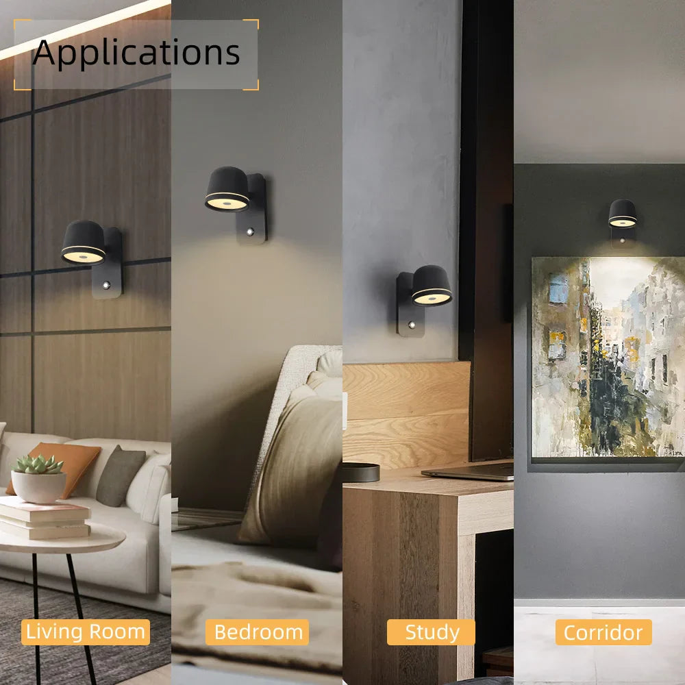 DecorBites™ LED Wall Lamp: Touch Dimmer, Adjustable 3-CCT Brightness Wall Sconce