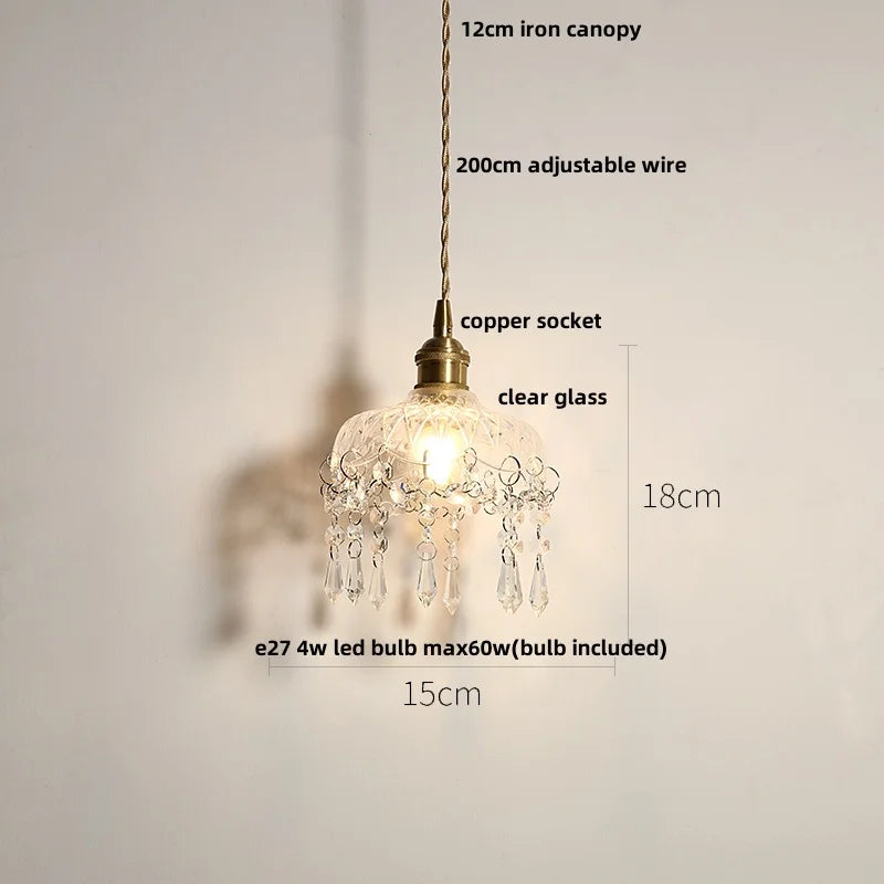 DecorBites™ Clear Glass LED Pendant Lamp Modern Nordic Style Adjustable Hanging Light