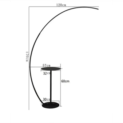 DecorBites™ C-shaped Arc Floor Lamp LED Dimmable Remote Control for Living Room Bedroom