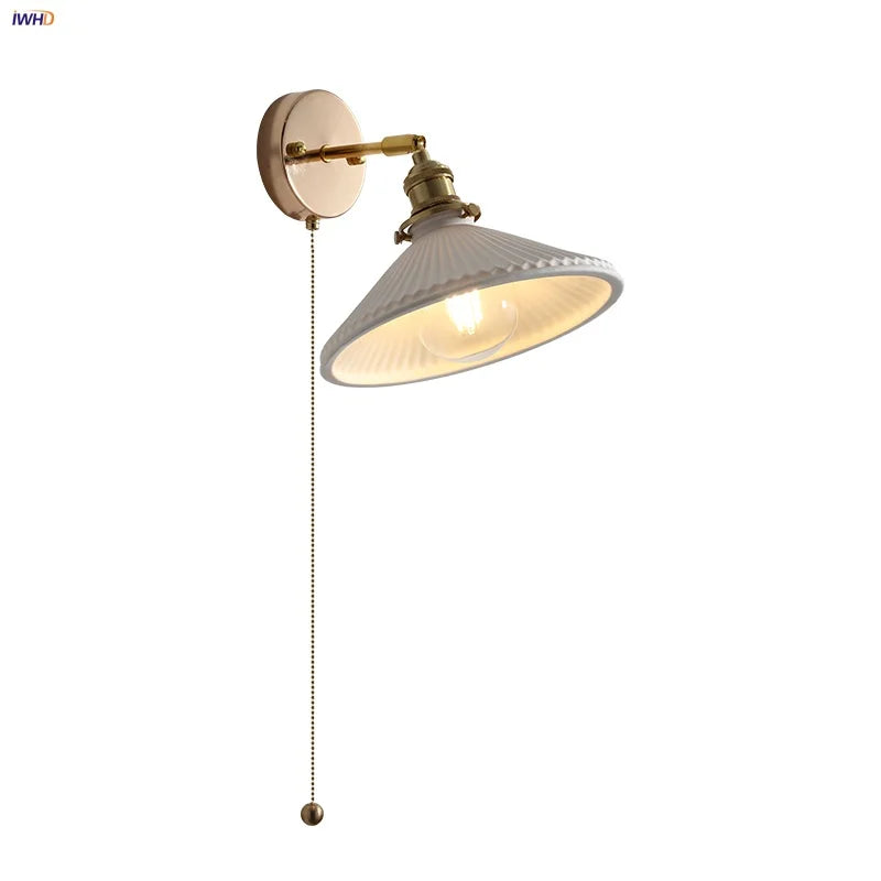 DecorBites™ Ceramic Canopy LED Wall Sconce Modern Bedroom Light Fixture