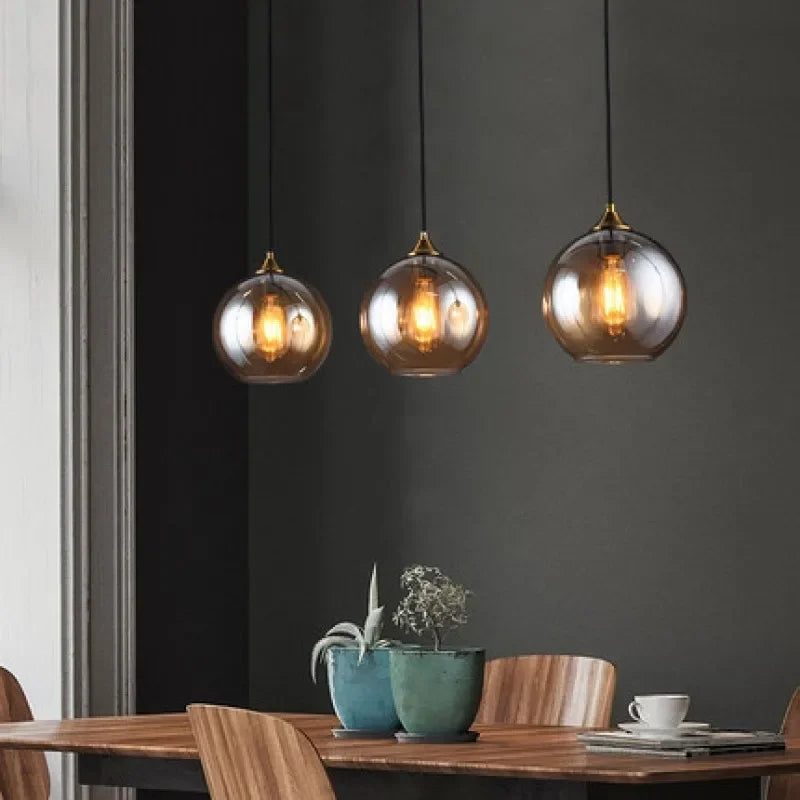 DecorBites™ LED Glass Pendant Chandelier for Kitchen Dining Bar Décor