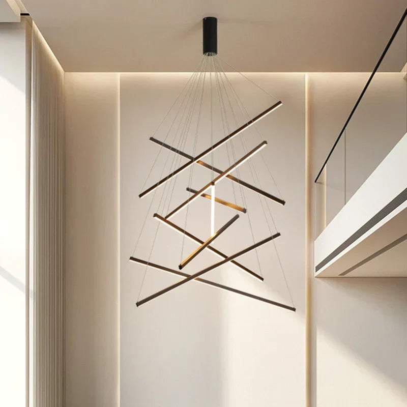 DecorBites™ LED Stair Chandelier: Modern, Simple, Villa Hall, Hotel Decor, Indoor Lighting