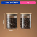 DecorBites™ Airtight Glass Coffee Bean Storage Jar with Bamboo Lid for Kitchenpreservation