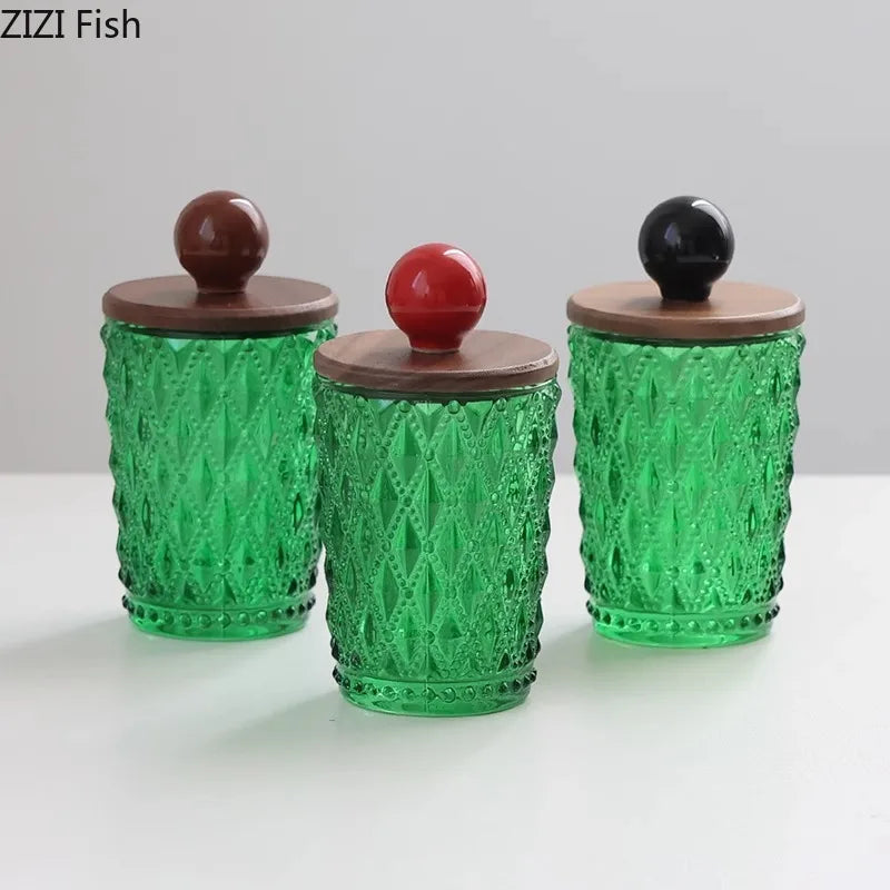 DecorBites™ Ceramic Ball Storage Jar with Walnut Lid for Jewelry and Accessories