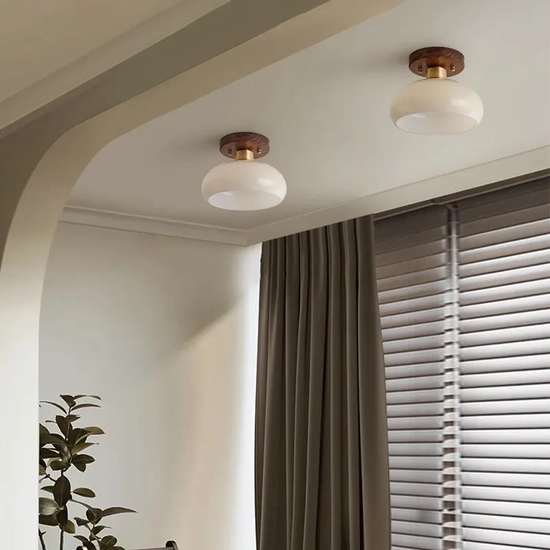 DecorBites™ LED Wood Canopy Ceiling Lamp Modern Living Room Light Fixtures